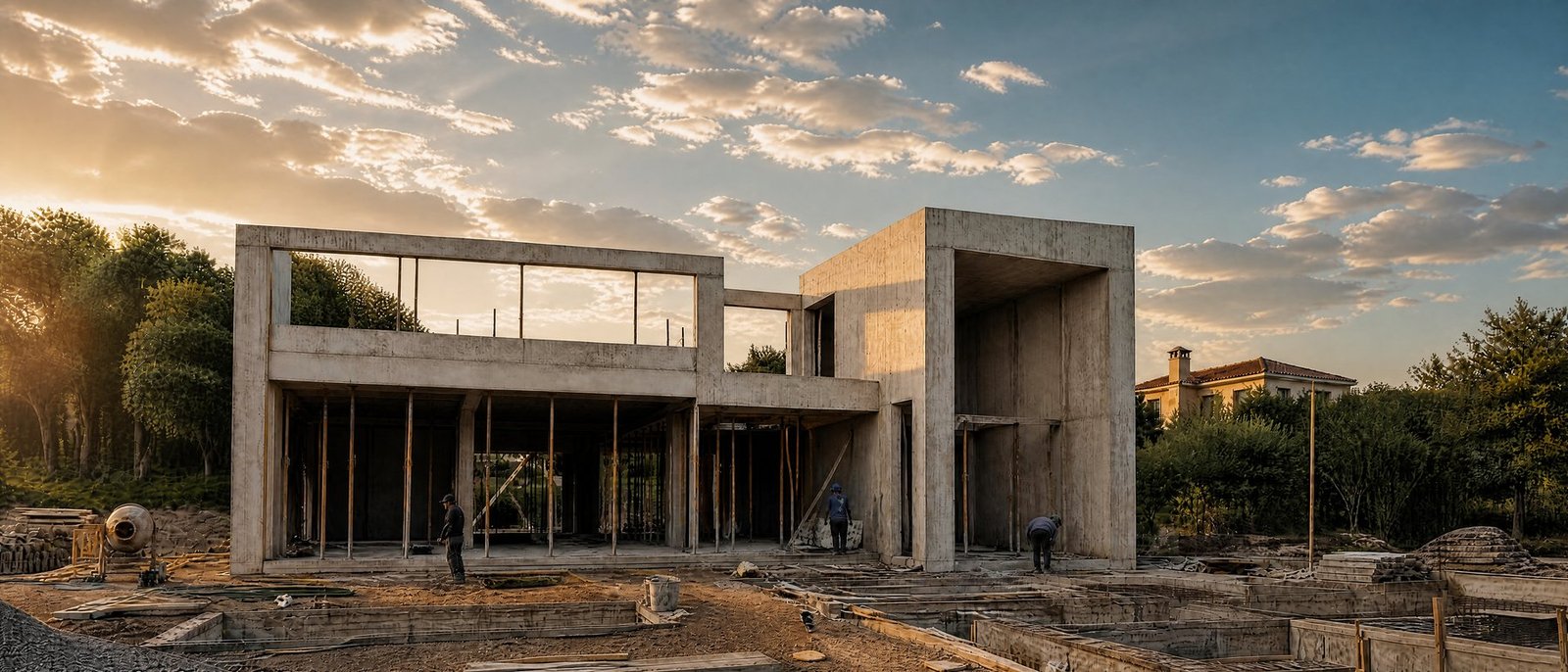La misma vivienda durante la ejecución de obra